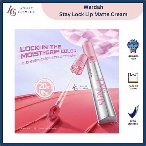 Wardah Staylock Lip Matte 20H+ Long lasting Lip Cream Intense Transferproof | Merah Jingga Official