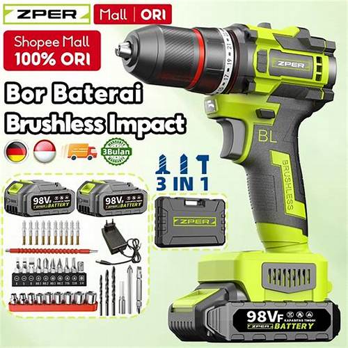 ZPER Mesin Bor 3in1 Cordless Impact Drill Screwdriver Multifunction bor listrik Bor Beton Kayu BesiTembok ZP035
